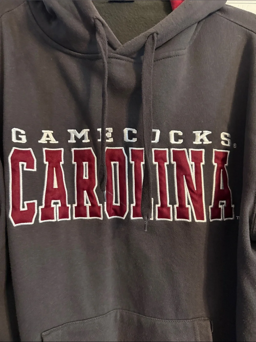 Stadium Athletics Gray Hoodie with Garnet Carolina Gamecocks Logo